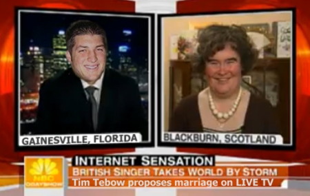 Susan Boyle Accepts Tim Tebow's Marriage Proposal on LIVE TV